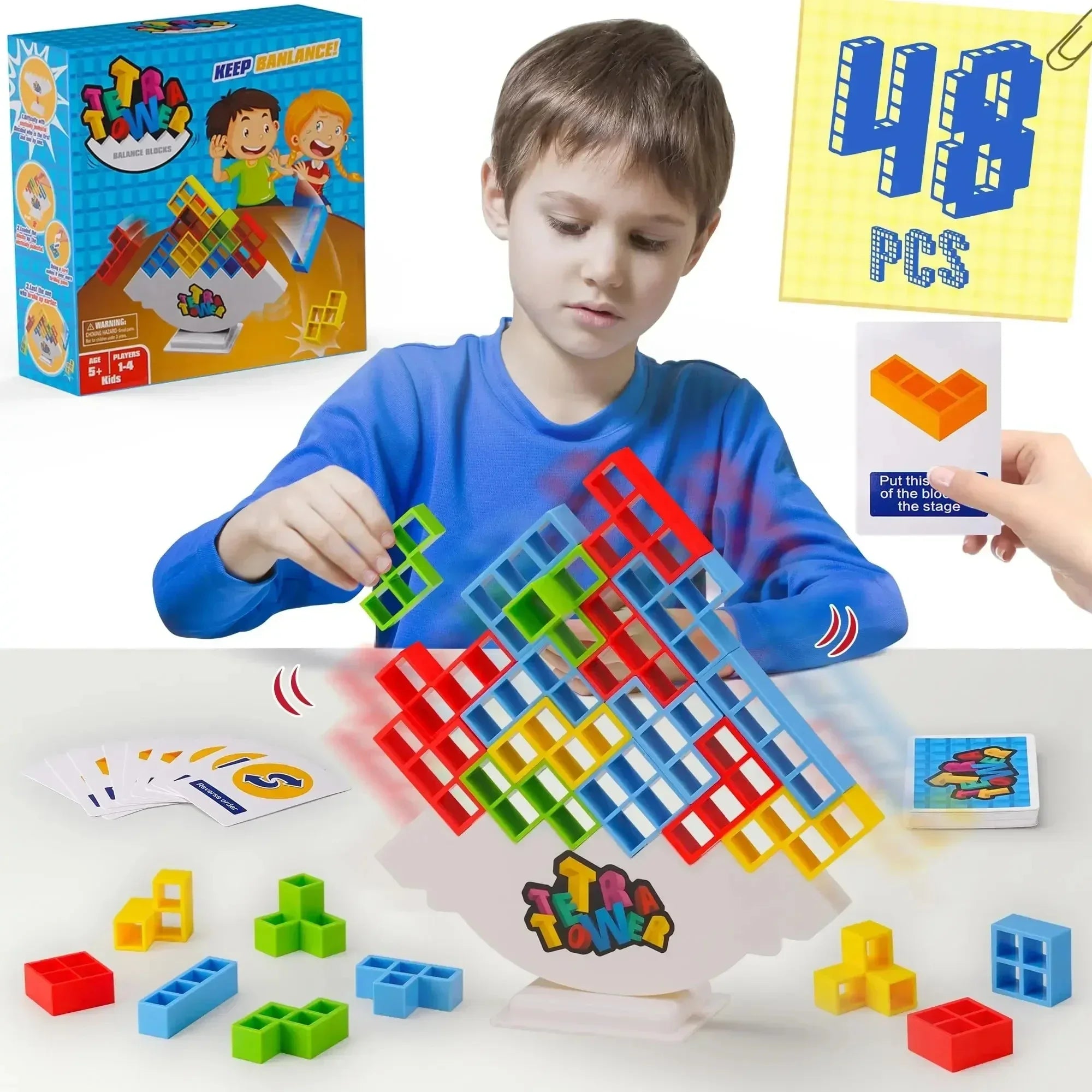 Puzles Tetra Tower Divertido Juego de Mesa de Equilibrio para Apilar Bloques de Construcción para Niños, Adultos, Amigos, Equipo, Dormitorio, Noche de Juegos Familiares, Fiesta
