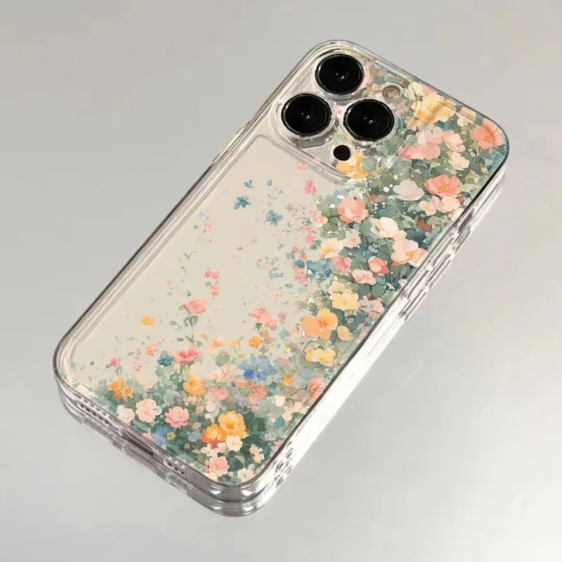 Flower Transparent Phone Case For iPhone 16 15 13 14 12 11 Pro Max Cases 15 14 16 Plus  Soft Shockproof Clear Protection Cover