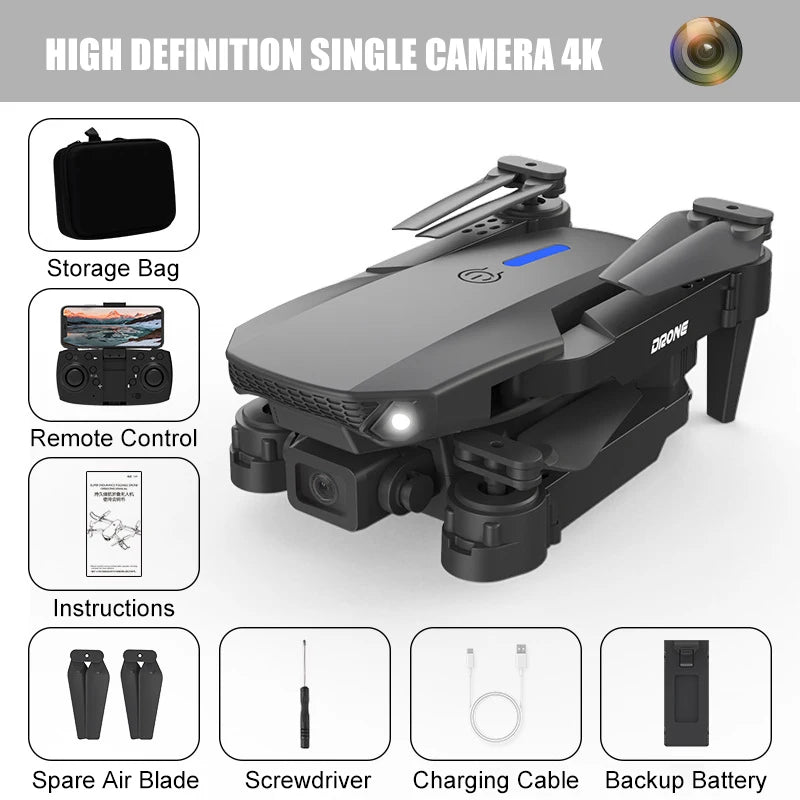 E88pro Drone Profesional Dron Flujo Óptico Cámara Dual 4k Fotografía Aérea Avión de Cuatro Ejes RC Quadrotor juguetes para niños