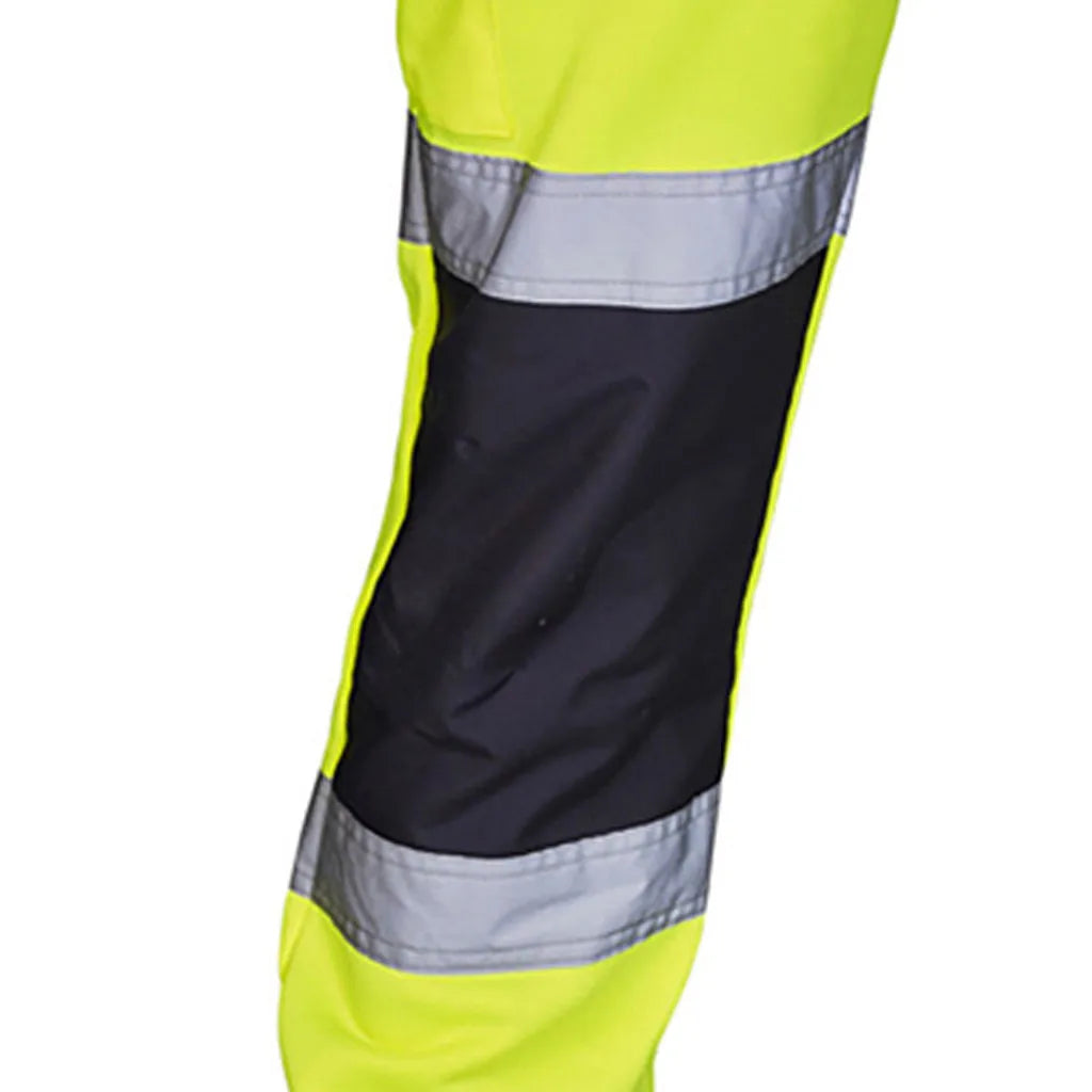 Men Road Work Pants High Visibility Overalls Casual Pocket  Work SplicingTrouser Pants
