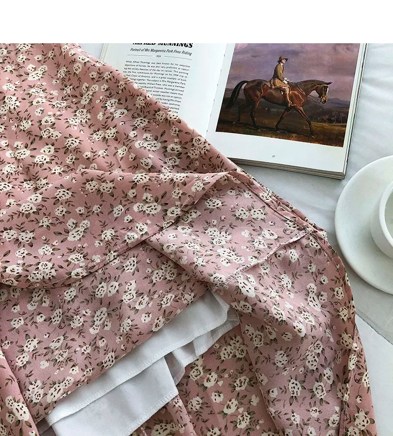 Woman Skirt Summer New Korean Ins Fashion Temperament Gentle Vintage Floral Slim Versatile High Waist Female Skirt