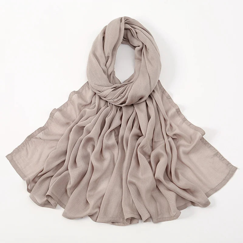 Hijabs musulmanes para mujer, pañuelos finos lisos, chales para mujer musulmana, pañuelo suave de viscosa y rayón, turbante islámico, diadema de 200x85cm