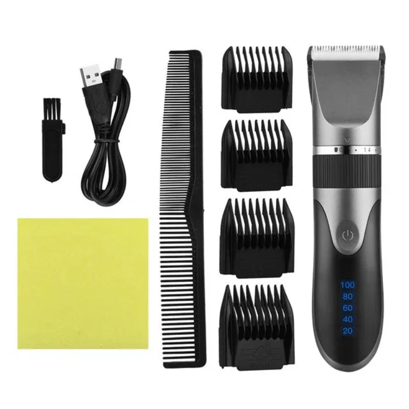 Hair Clipper for Men & Kids - Barber-Grade Beard Trimmer with Ceramic Blades Low Noise Precision Hair Cutting Machine