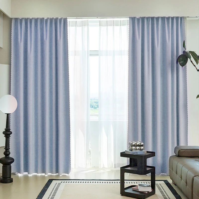 Cortinas opacas de alta opacidad para ventana de dormitorio con gancho, balcón, protección solar, partición para sala de estar, cortinas de privacidad