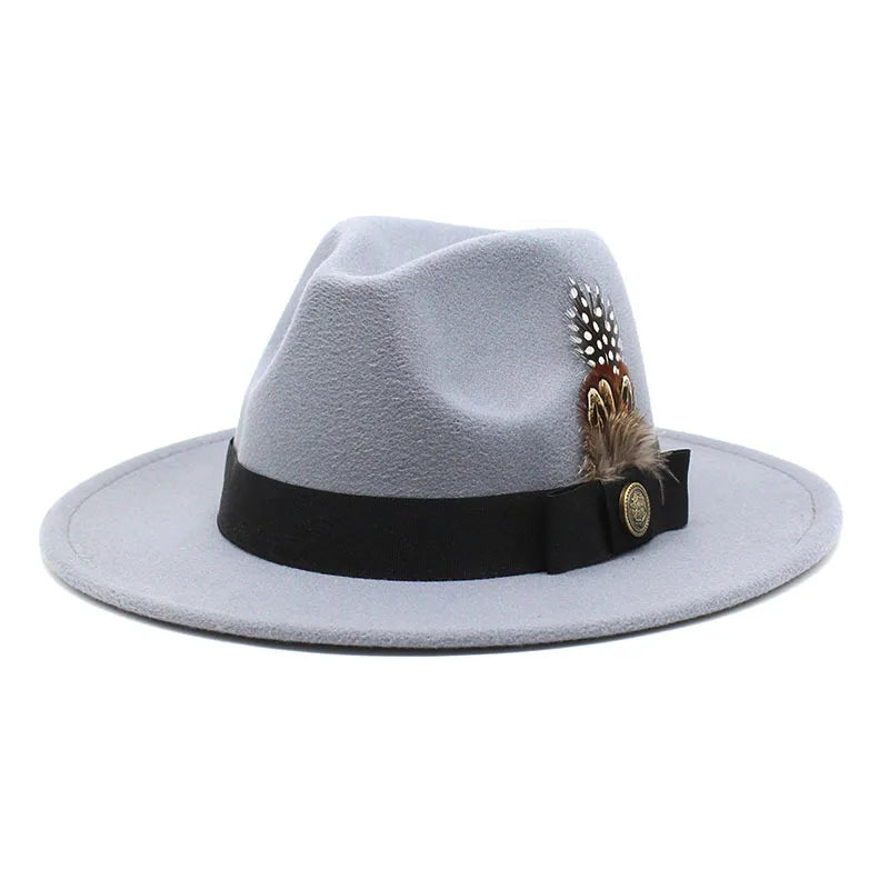 Sombrero Fedora Clásico de Plumas