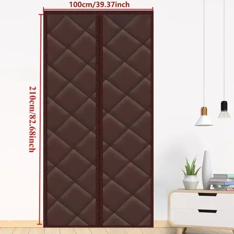 Rideau de porte isolant en coton épais et chaud pour l'hiver, à longues bandes magnétiques, isolation thermique, cloison, fournitures pour la maison