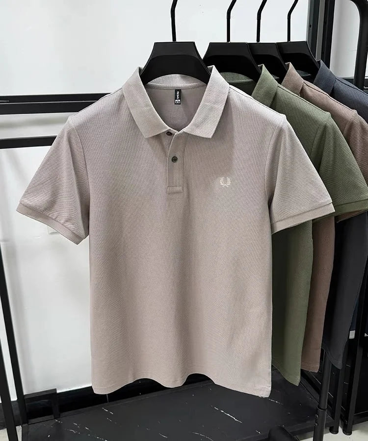 Luxury brand 100% cotton short sleeve men's polo shirt summer high-end fashion classic embroidery business casual golf T-shirt