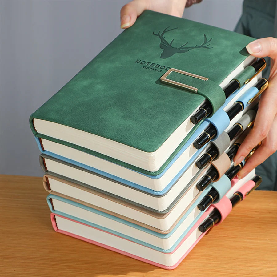 Personalized Vintage A5 Leather Notebook Soft Cover Ideal for Business Meetings College Life Journal Writing