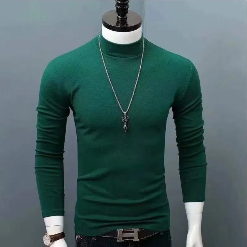 Men’s High-Neck Slim Cotton Tee