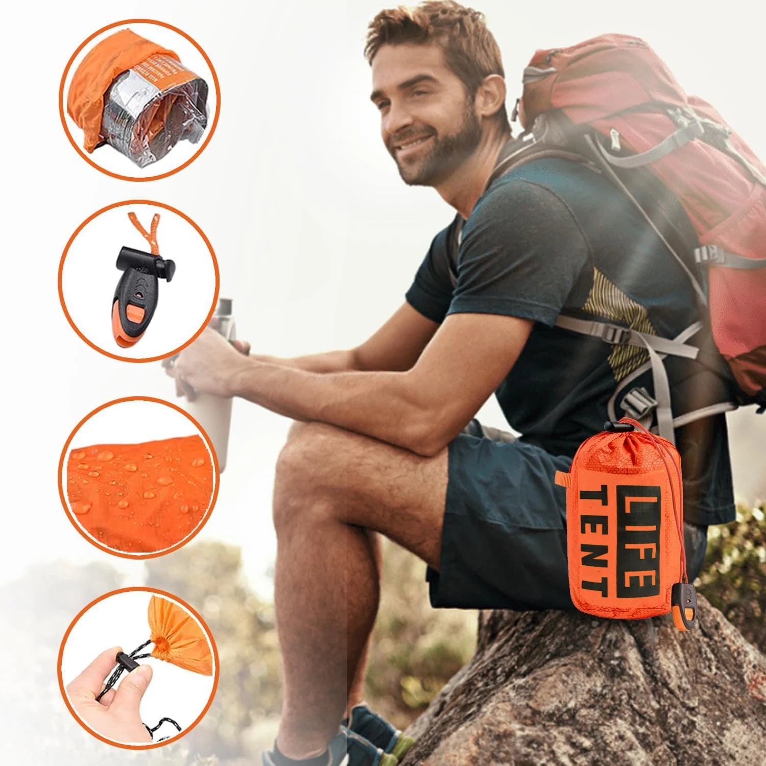 Tienda de emergencia para 2 personas, tienda de campaña impermeable para acampar, de viaje, pérgola familiar, casa de campaña, tiendas turísticas, equipo y ropa geniales.