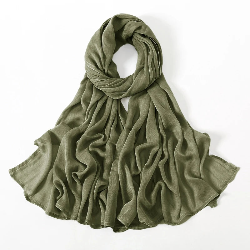 Hijabs musulmanes para mujer, pañuelos finos lisos, chales para mujer musulmana, pañuelo suave de viscosa y rayón, turbante islámico, diadema de 200x85cm