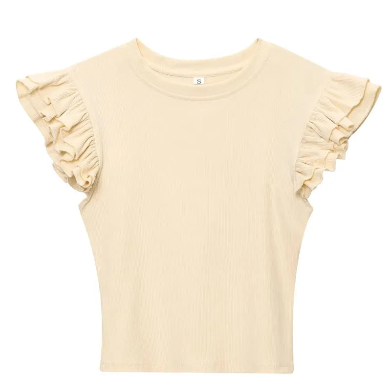 Top Women Summer Corset Woman Clothing Tank Crop Knitted Top Female Y2k Ruffled Sleeveless Cute Street Style Casual Women's Vest