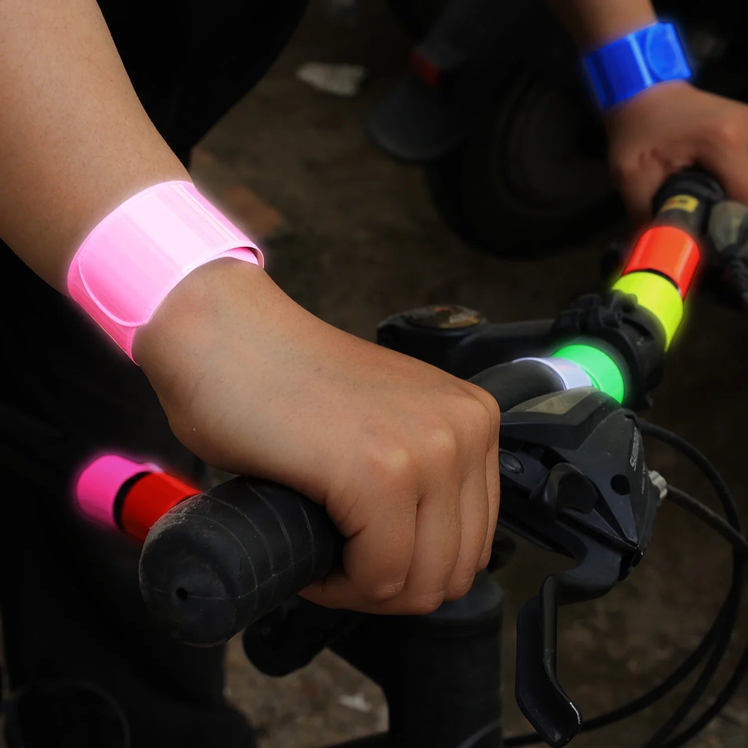 10pcs Bicycle Reflective Strap Safety Leg Pants Ring Shape Reflective Glow Tape Night Sports Jogging Cycling Reflective Arm Band