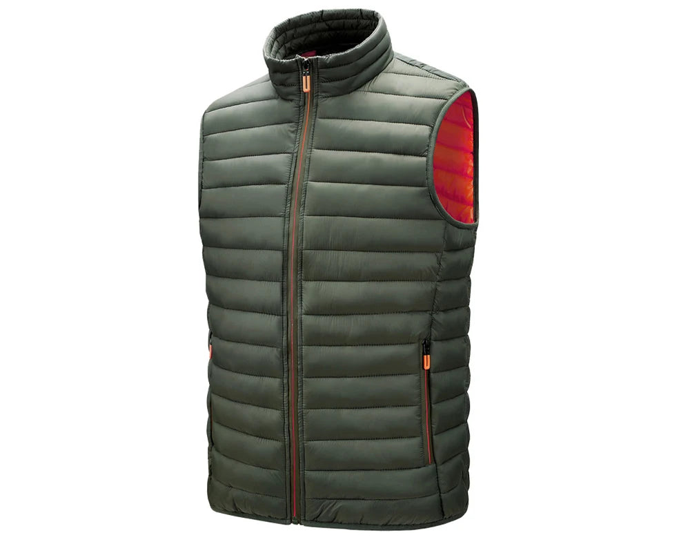 Winter Men Warm Vests Fashion Men Stand Collor Lightweight Padded Down Waistcoats Men Cotton Windbreaker Sleeveless Jackets 6XL
