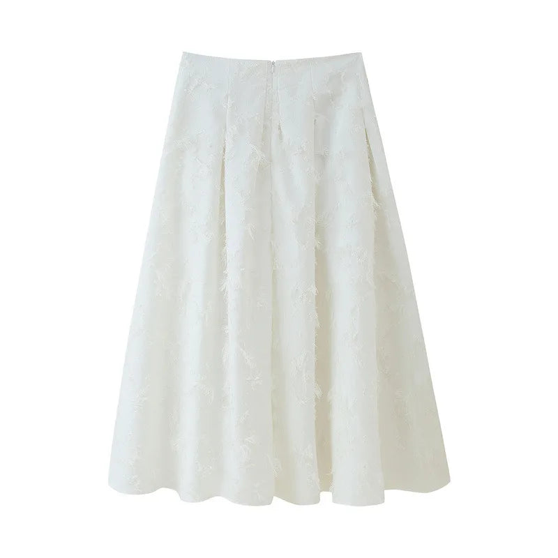 Two Piece Skirt Set Elegant Chic Tassel Skirt Women's Buttons Top Midi Skirt Summer Fashion Romantic Vacation Mujer Skirt Set