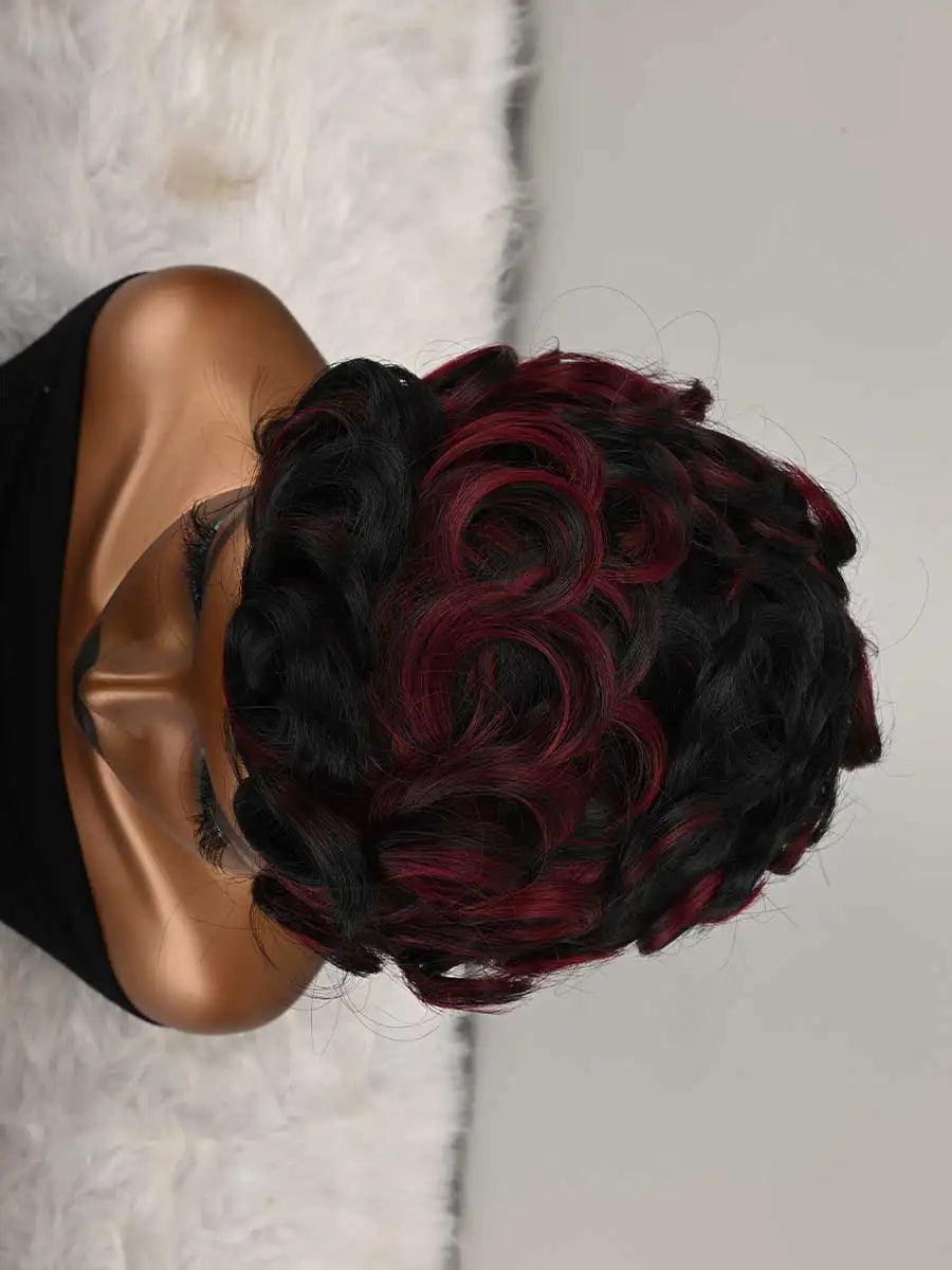 Short Pixie Wigs Short Curly Pixie Wigs Synthetic Wigs Natural Wavy Pixie Cut Wig Short Curly Layered Pixie Wig