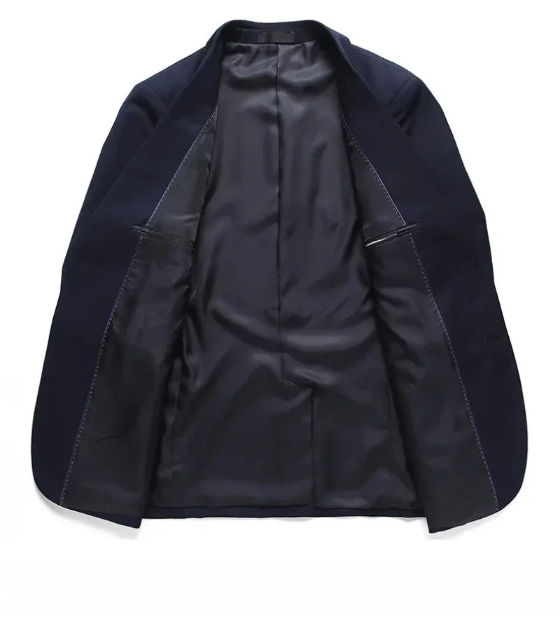 Suit (Blazer+ Vest + Pants) Men's Fashion Business Fit Wedding Professional Casual Single Breasted Gentleman Groom Dress Suit