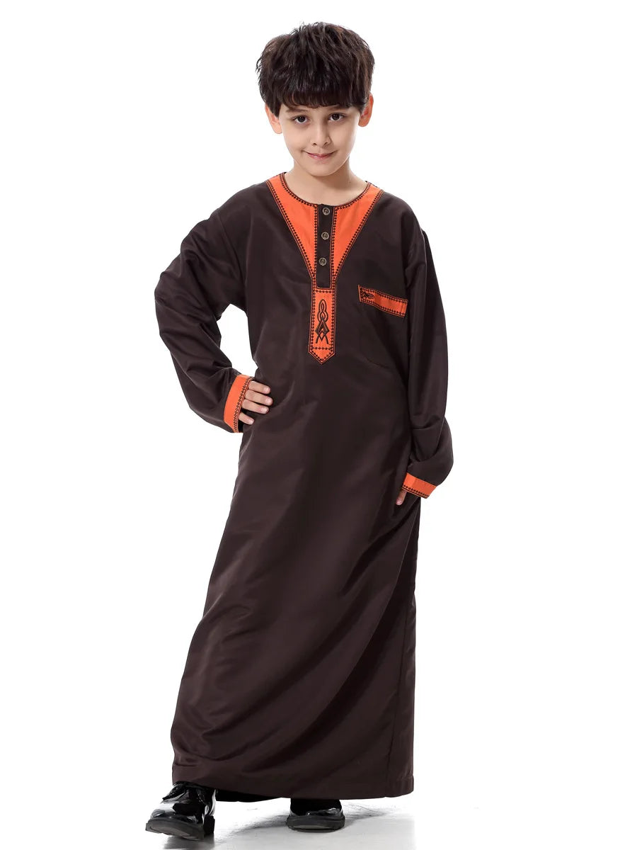2025 Fashion Muslim Teenager Clothing Islam Men Summer Winter Eid Ramadan Prayer High Quality Elengance Party Boy's Robe Caftan