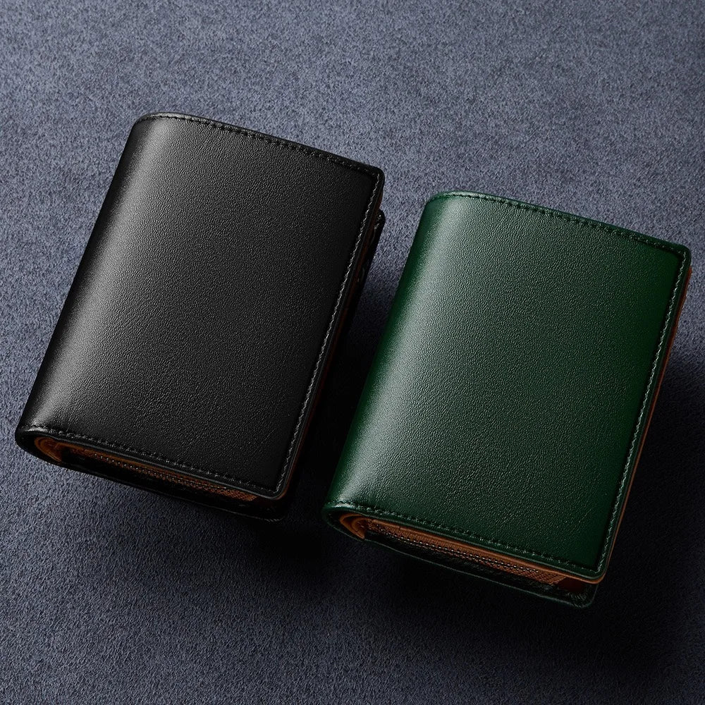 Men's Leather Wallet, Genuine Leather, Adult Luxury Brand Zipper, Large Capacity, Multiple Card Slots, Top Layer Cowhide Wallet
