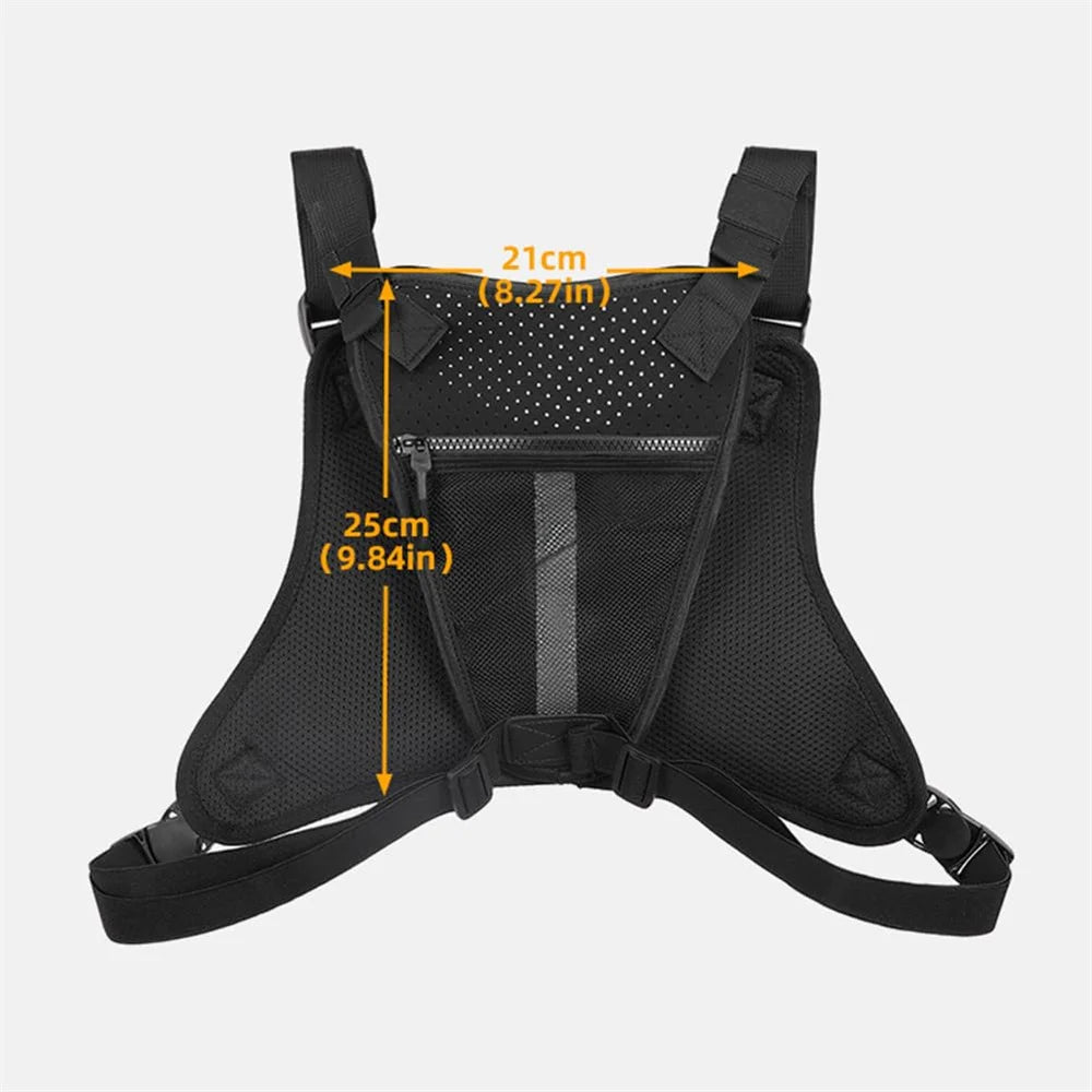 Bolso de pecho táctico para exteriores, chaleco de hombre, EDC, impermeable, antirrobo, para ciclismo, correr, bolso de mano para el pecho