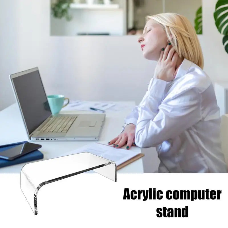 Monitor Stand Riser Acrylic Laptop Stand Clear Desktop Computer Riser  Table Storage Stand Desk Organizer for Storing PC Screen