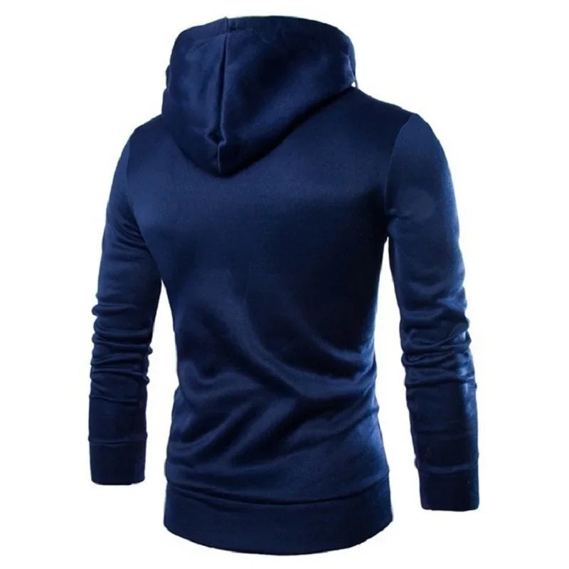 Men's Hoodies Long Sleeve Sweatshirts for Men Zipper Hooded Pullover High Neck Male Sweatshirt Top Jacket Coat Motocross Shirt