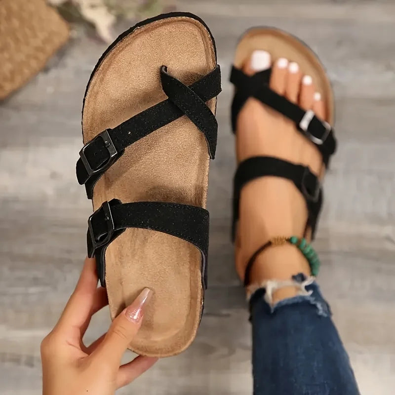 Women's Summer Flat Sandals - New Style, Soft-Soled, Suitable for Outdoor Wear, Versatile and Fashionable Women's Slippers