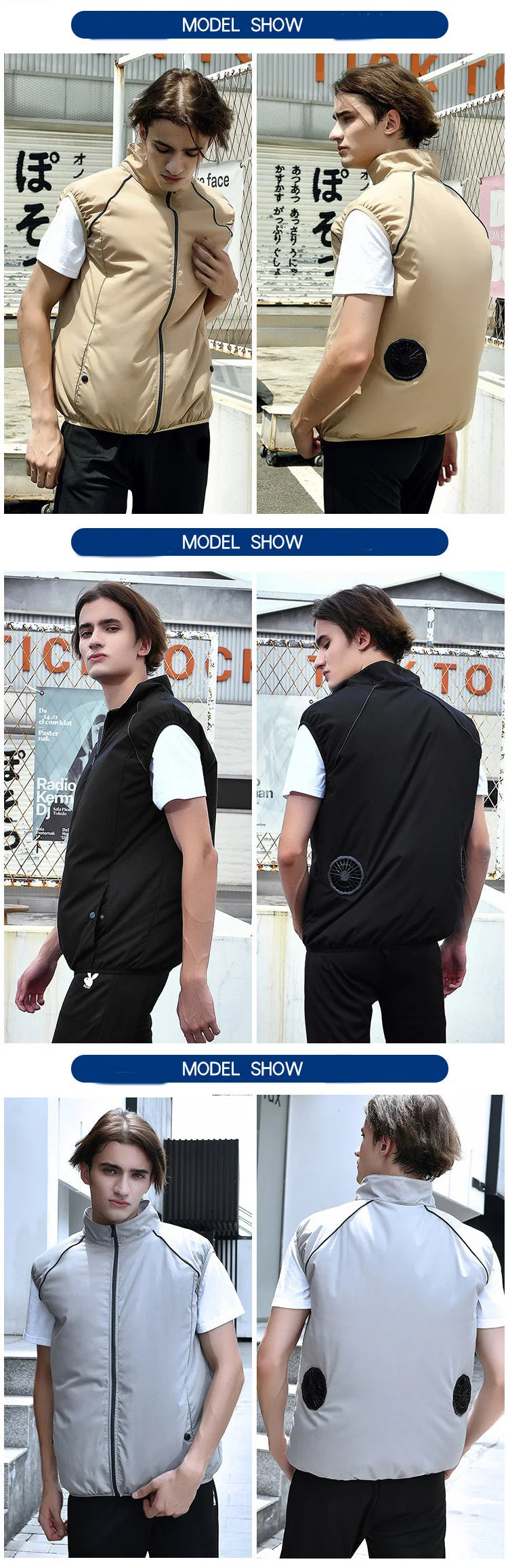 summer Men Cool Vest Wearable Cooling Fan Vest Air-conditioned Clothes Evaporative Cooling Construstion Vest for men