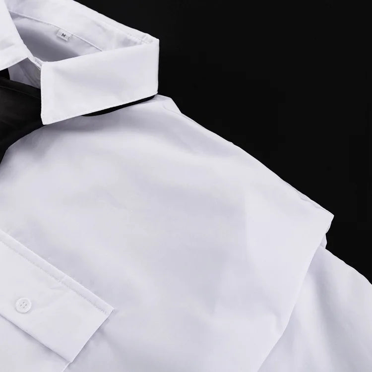 Fashion White Woman Blouse  New Elegant Lapel Long Sleeve Shirt Blusa Streetwear Chic Pocket Blusa Top Female Clothing