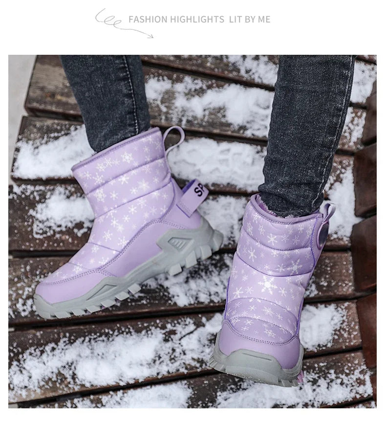 Children Snow Boots Girls Boys Fashion Sneakers Winter Kids Keep Warm Sport Fashion Leather Shoes Outdoor Snow Ankle Boots New