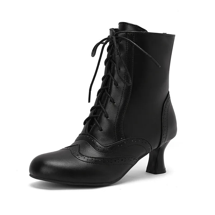New Fashion Boots for Women High Quality Leather Women's Short Boots Daily Women High Heels Lightweight Womens Shoes Botas Mujer