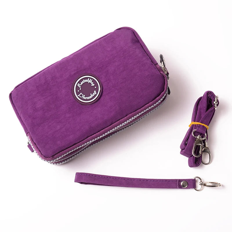Fashion Zipper Phone Wallet Crossbody, Travel 3-in-1 Zipper Wallet