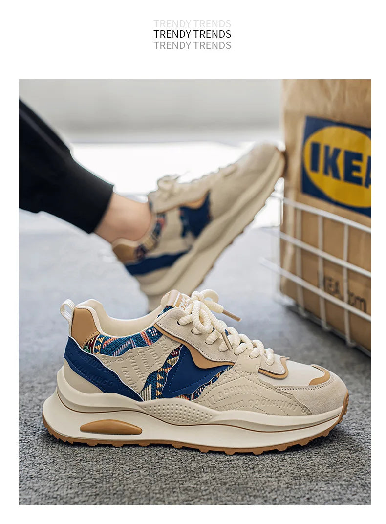 Men's Shoes Spring New Casual Versatile Comfortable Fashion Trend Niche Non-slip Wear-Resistant Retro Sneakers