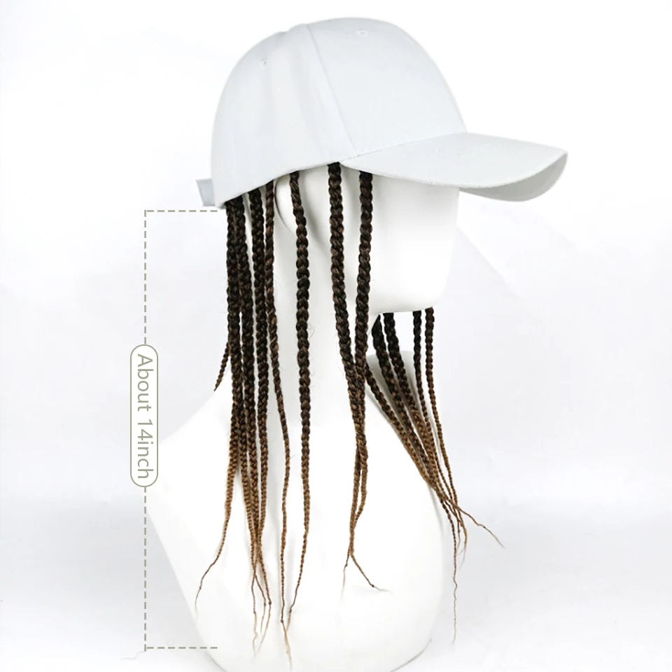 Synthetic Hat Hair Extensions Sets African Dreadlocks Wig Hat Fashion Summer Hip Hop Synthetic Braid Wig Peaked Cap For Men Wome