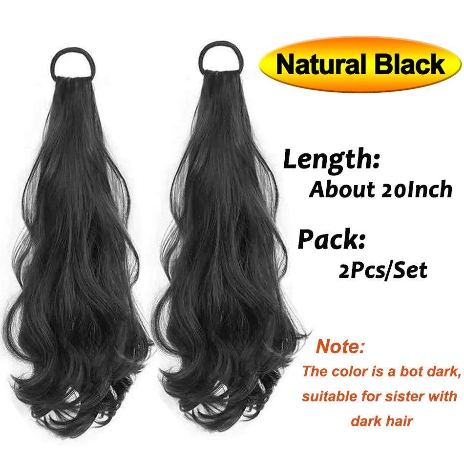Vitality Synthetic Wig Ponytail Long Wavy Ponytail Hair With High Elasticity Rubber Band Heat Resistant Hairpiece For Daily Use