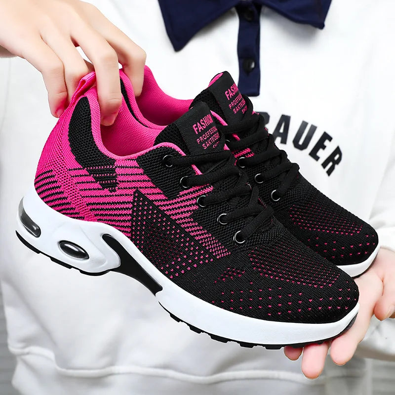 Running shoes Women spring new large size casual breathable lace-up air cushion sports shoes sneakers