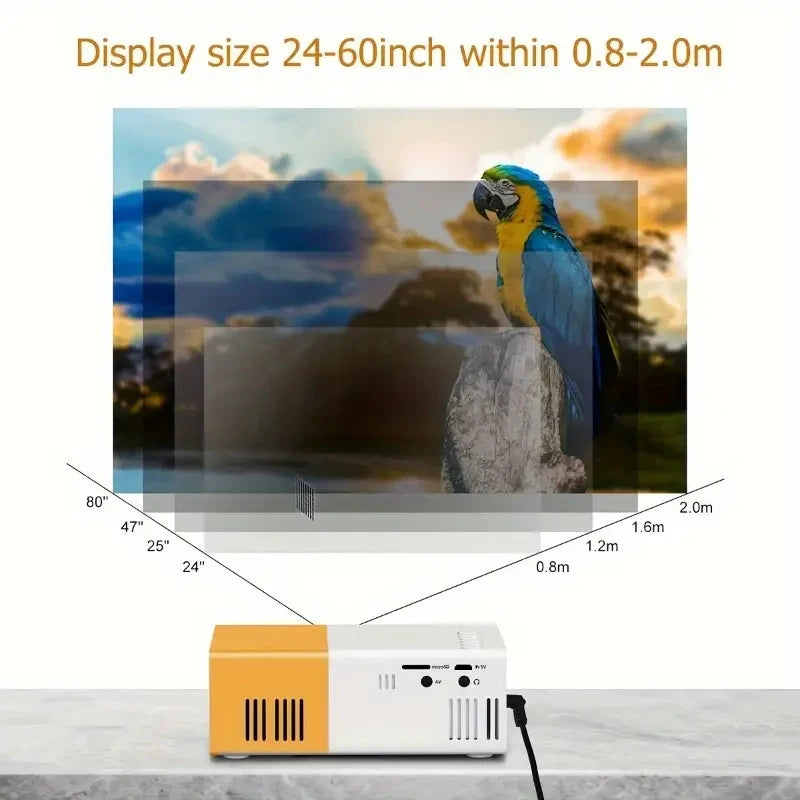 Portable Mini Projector 500 Lumens 3D 4:3 Ratio Suitable For Office And Home Theater Scenes To Enhance The Movie Experience