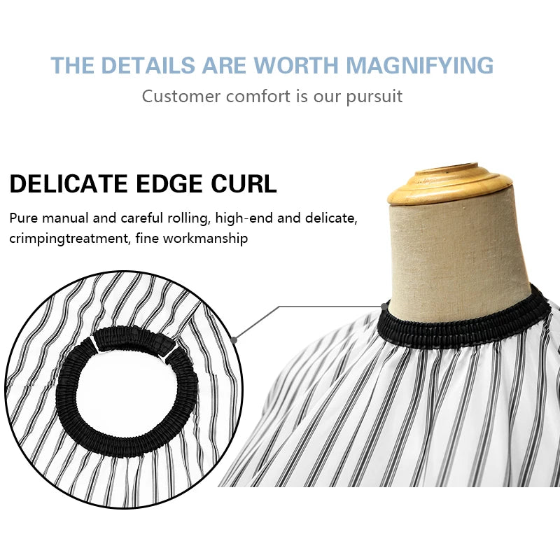 Barber Hairdressing Aprons Stripe Pattern Waterproof Cloth Barbershop Non Stick Hair Haircutting Capes Salon Styling Accessories