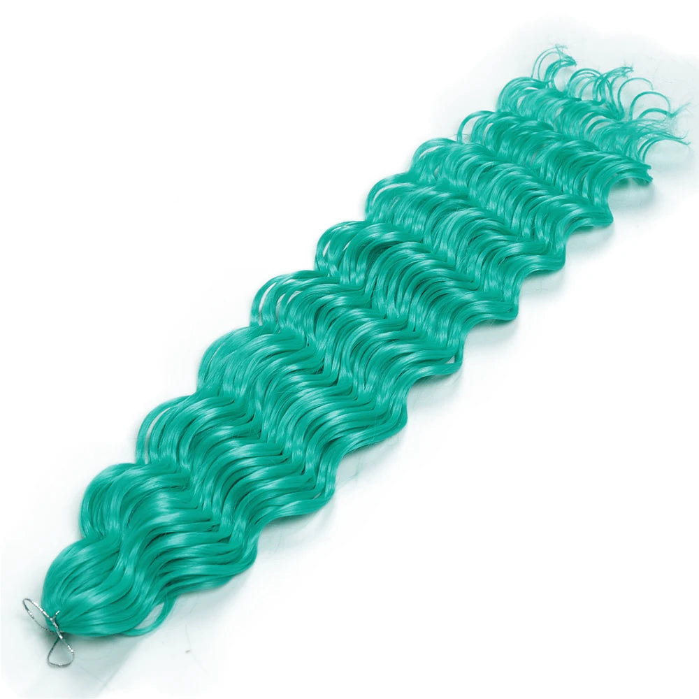 ALIBABY 24Inch Synthetic Loose Deep Wave Braiding Hair Extension Water Wave Crochet Braid Hair for Braids Ombre Blonde Fake Hair
