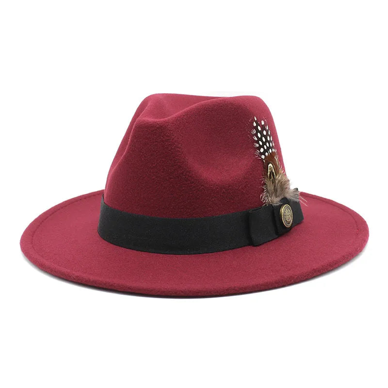 Sombrero Fedora Clásico de Plumas