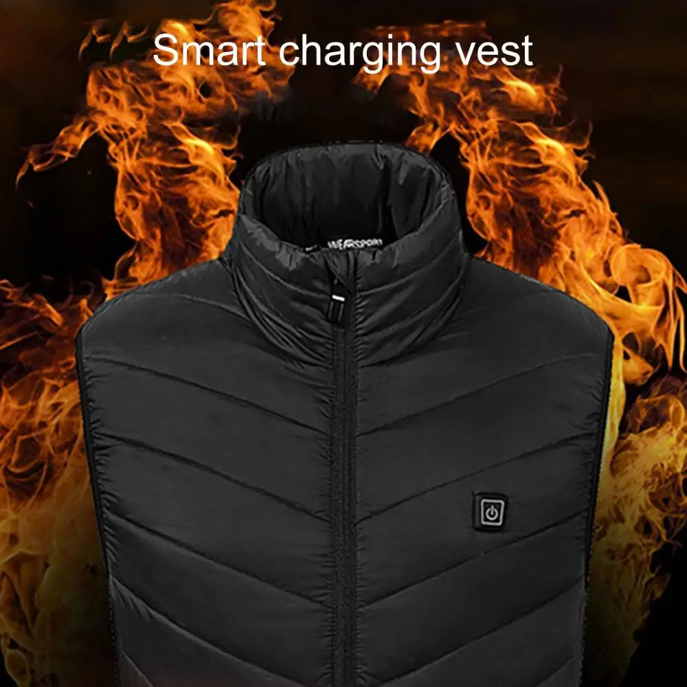 Gilet chauffant intelligent USB pour homme, veste rembourrée en coton, à température constante, pour l'automne et l'hiver