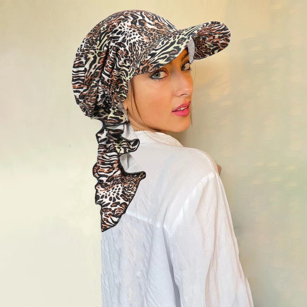 Floral Hijab Visor Cap