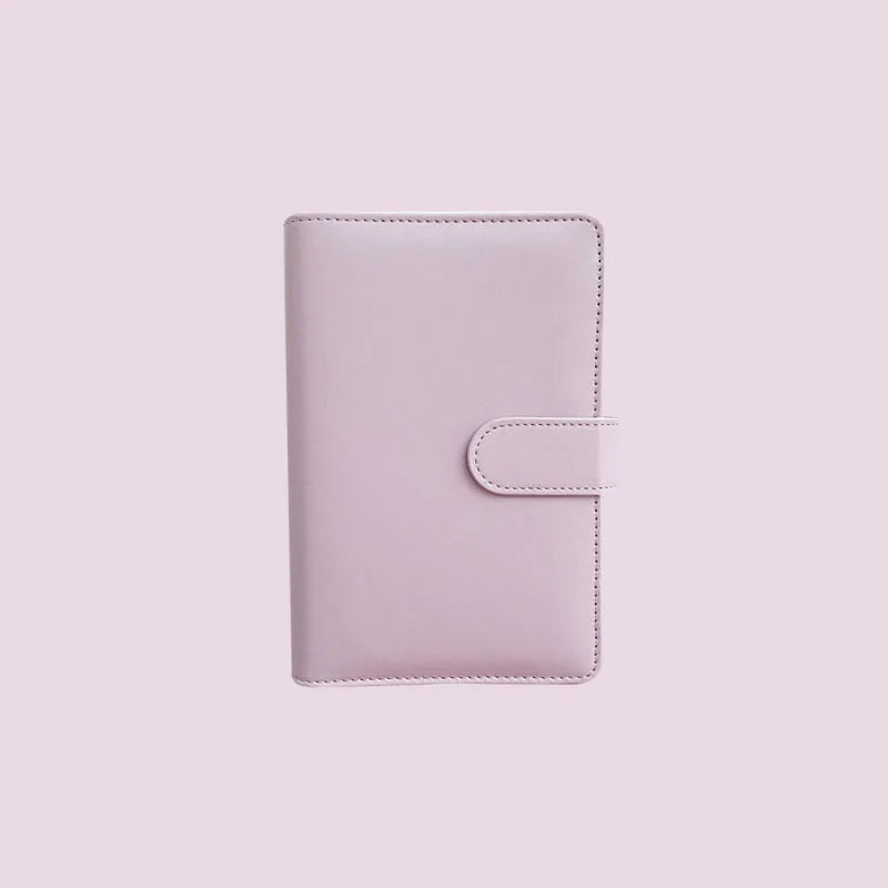 A5 A6 A7 Macaron Color 6 Ring Binder PU Clip-on Notebook Leather Loose Leaf Notebook Cover Notebooks Journal Kawaii Stationery