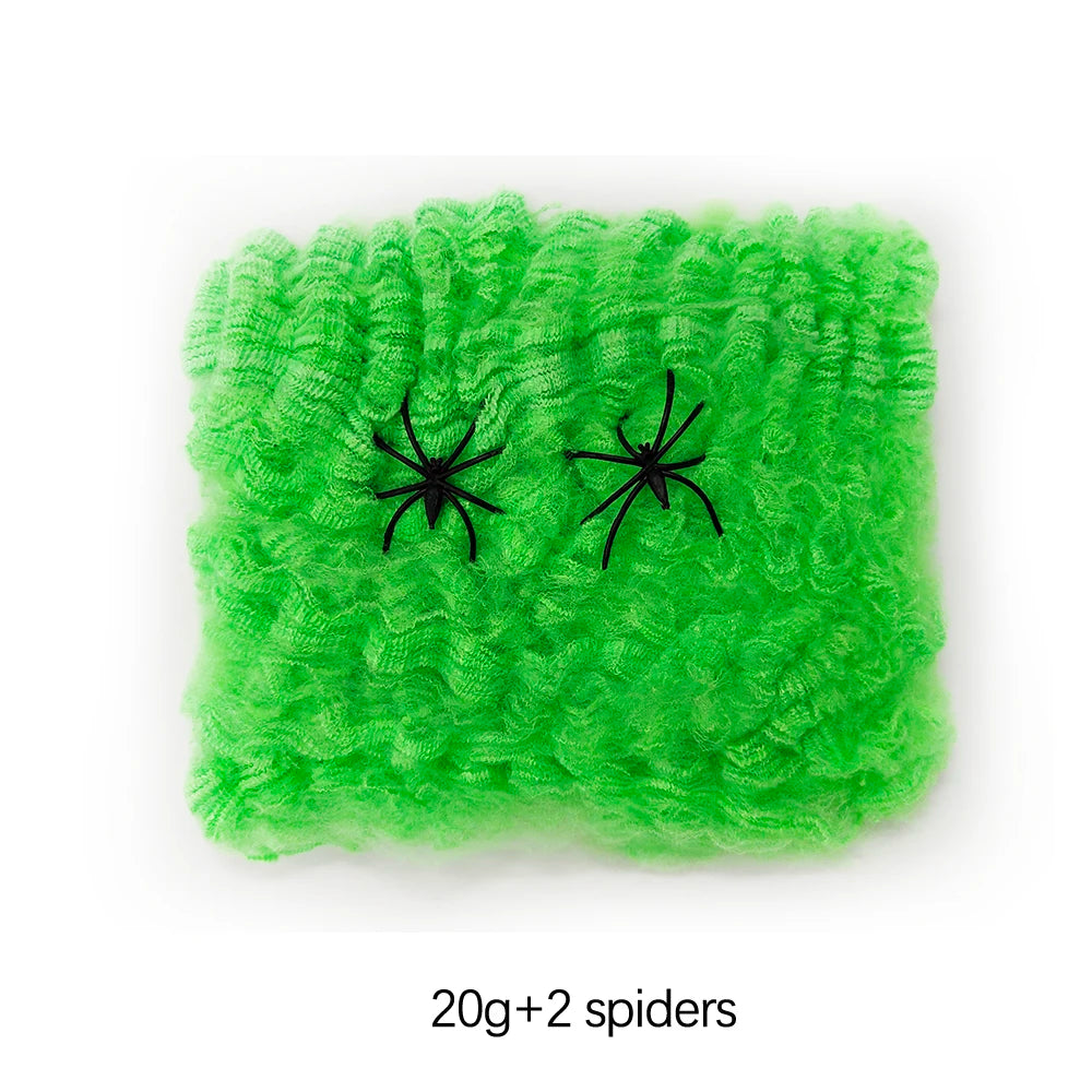 Halloween Decorations Artificial Spider Web White Stretchy Cobweb for Scary Party Scene Props Horror House Decoraton Accessories