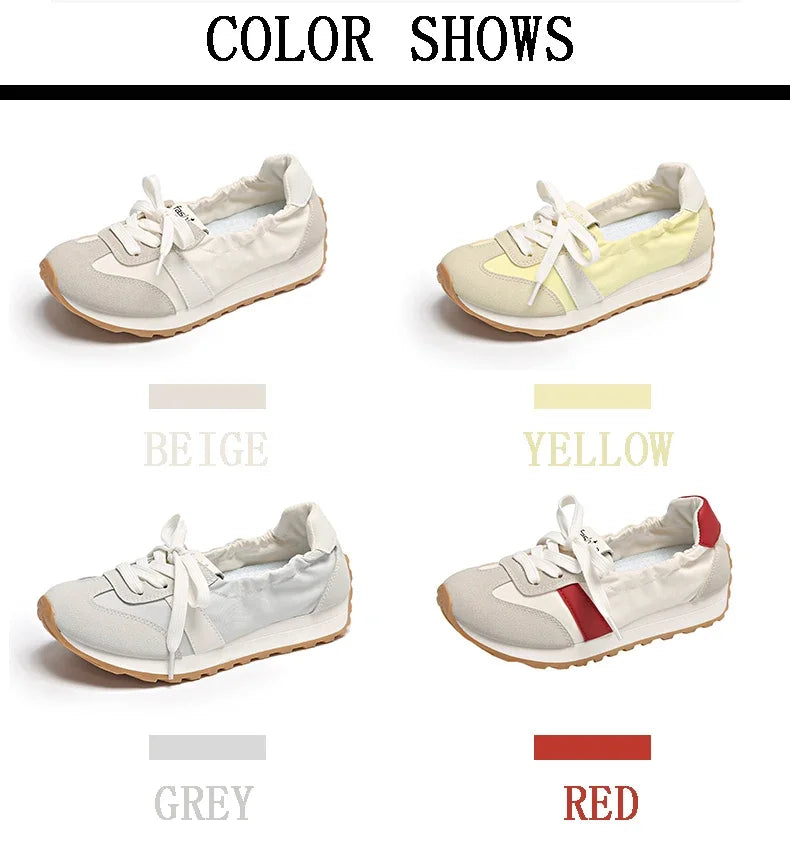 Spring and Summer Women's Casual Flat Shoes Shallow Mouth Canvas Shoes New Women's Lace-up Sports Shoes Comfortable