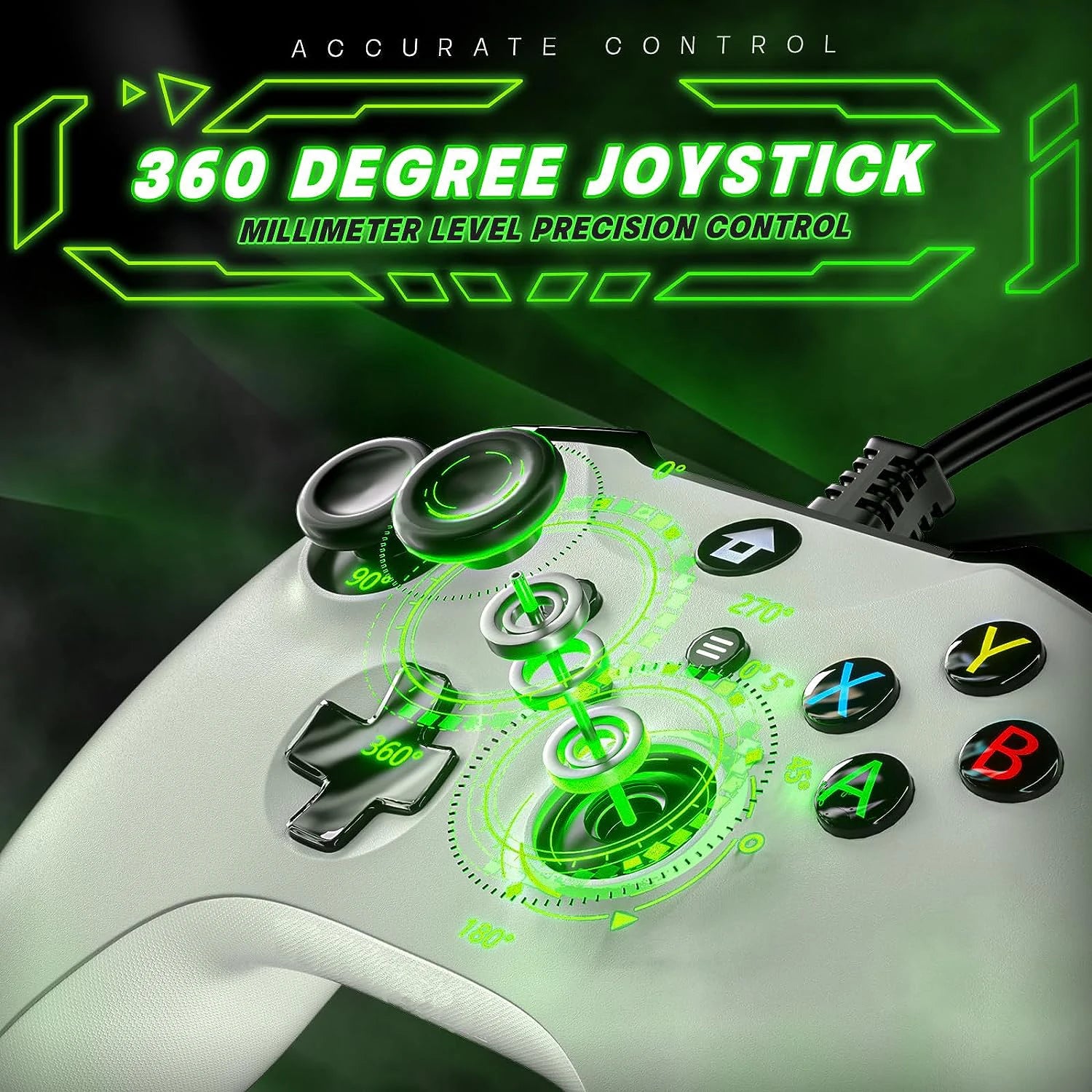 2M Wired Gaming Controller Joystick Gamepad with Dual-Vibration Compatible with PS3, Switch, Windows 11/10/8/7 PC PC001