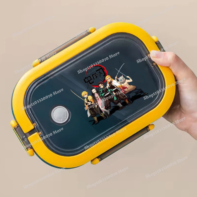 Demon Slayer Kimetsu No Yaiba Lunch Box Cartoon Anime Figures Dinner Pail Student Office Workers Large Capacity Sealed Bento Box