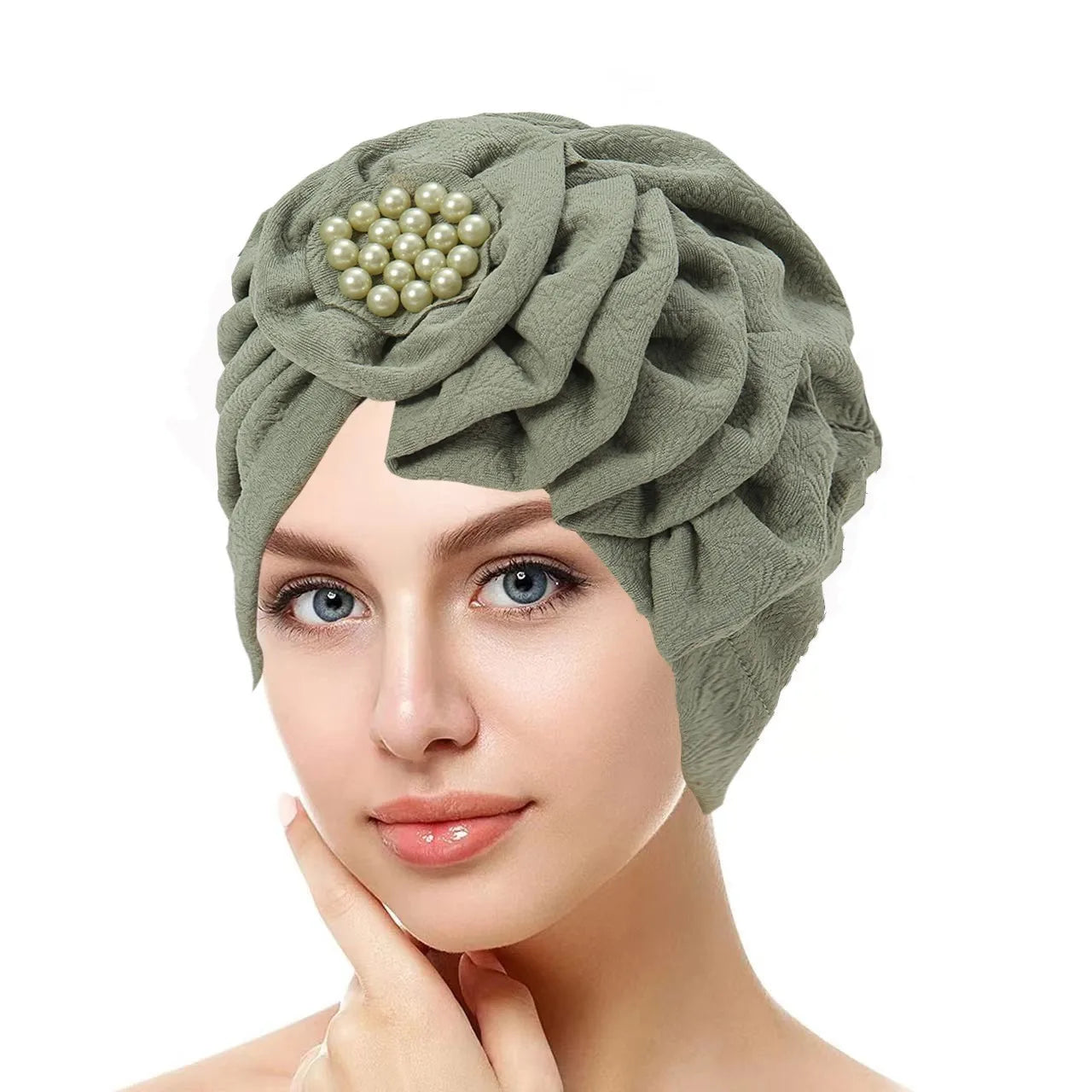 Beaded Flower Hijab Cap – Elegant, Modest & Effortlessly Chic
