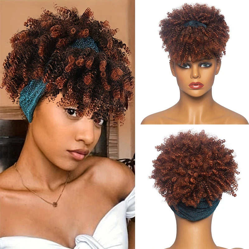 Afro Curly Headband Wig