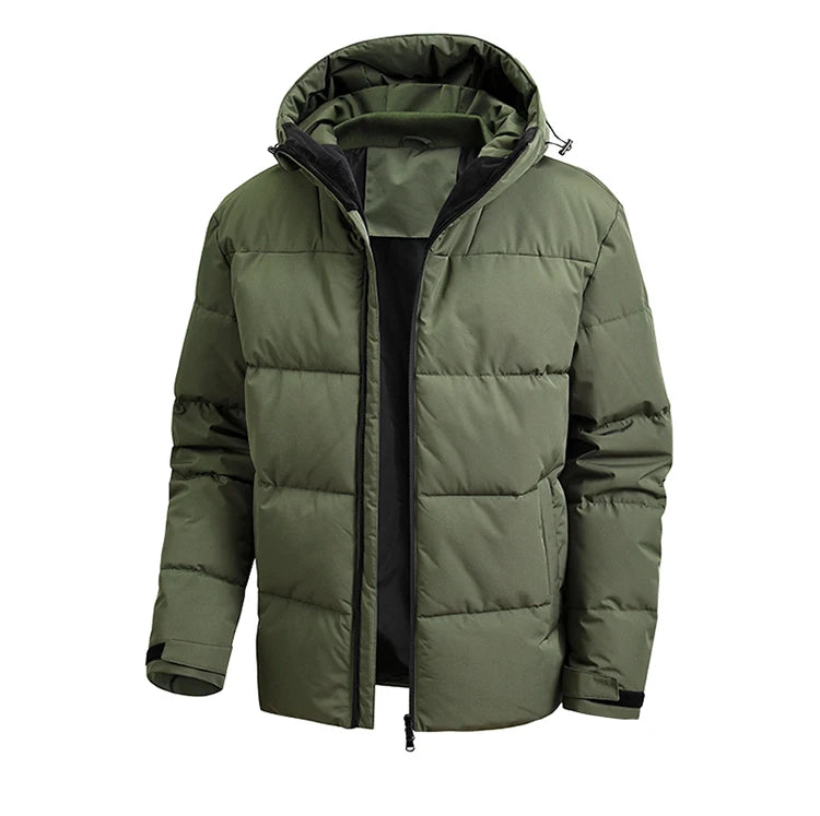 Men's Reversible Hooded Jacket  Winter Thermal Coat Waterproof Windproof Double Face Fleece Outerwear for Cold Weather  2025